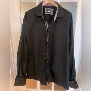 Italian Made 100% Cotton Black Dress Shirt